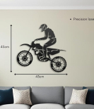 METSY Wall Decor(Dirt Bike Rider) Metal Art, Made of 1.2mm Metal Sheet, Crafted with Laser Cutting,(PREMIUM FINISH),Scratch Resistant, Rust Resistant (Size: 45x43cm)