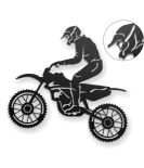 METSY Wall Decor(Dirt Bike Rider) Metal Art, Made of 1.2mm Metal Sheet, Crafted with Laser Cutting,(PREMIUM FINISH),Scratch Resistant, Rust Resistant (Size: 45x43cm)