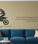 METSY Wall Decor(Dirt Bike Rider) Metal Art, Made of 1.2mm Metal Sheet, Crafted with Laser Cutting,(PREMIUM FINISH),Scratch Resistant, Rust Resistant (Size: 45x43cm)