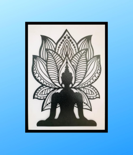 METSY Home Decor Meditation Buddha Mandala Metal Art | Wall Hanging Wall Arts for Home |Meditation Buddha Frames for Wall Modern Art | Made of Metal(1.2cm) | Scratch &amp; Rust Resistant