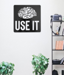 METSYUSE IT Sign for Offices, School, Study Room/(240x240mm)/ Laser Cut/Thickness 1.2mm/Black Powder Coated