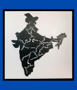 METSY Home Decor India Map Metal Wall Art | Wall Hanging Wall Decor for Home | India Map Wall Frames for Wall Modern Art
