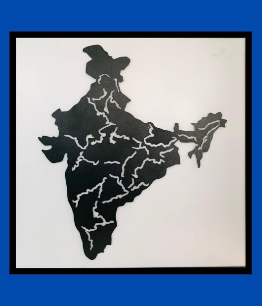 METSY Home Decor India Map Metal Wall Art | Wall Hanging Wall Decor for Home | India Map Wall Frames for Wall Modern Art