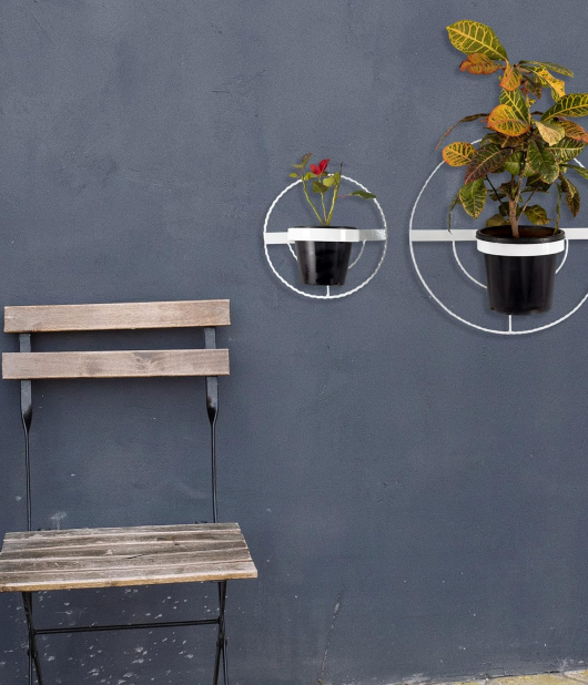 METSY Round Shaped Designer Mounted Wall Planter pots Hallway/Offices/Home/Foyer/Balcony/Indoor Plant Stands