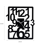 METSY Metal Laser Cut Numerical Analogue Rectangular Wall Hanging Clock Black for Home and Office | Metal Art | Wall Decor Items