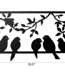 METSY Metal Wall Art Family of Birds Wall Hanging for Living room Bedroom Hall Laser Cut Black Powder Coated,Metal Wall Hangings for Home Decoration(480x900mm)