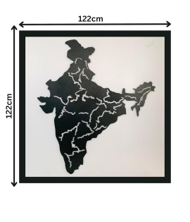 METSY Home Decor India Map Metal Wall Art | Wall Hanging Wall Decor for Home | India Map Wall Frames for Wall Modern Art