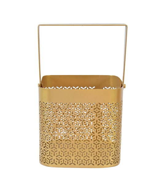 METSY Metal Cutting Edge Candle Light Holder Basket in Rectangular Shape | Metal Art | Home Decor Items