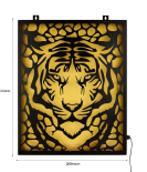 METSY Wall Decor Graphical Lion Face Art with led light (48x38cm),Made of 1.2mm Metal Sheet, Crafted with Laser Cutting, Black Powder Coated,For Living room, Kid's Room, Bedroom, Hallway