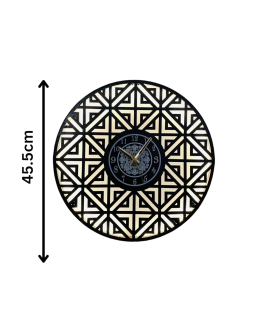 METSY Metal Stylish Round Wall Hanging Clock | Metal Wall Art | Clock for Home | Living Room | Bedroom (45.5Hx45.5W Centimeter)