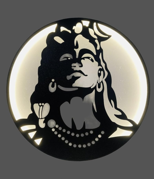 METSY Metal Shankar Ji Wall Decor Art | Stylish Wall Decorative Items for Living room, Bed Roon Dining room & Office | Wall Sculptures | Modern Wall Decorative Art & Accessories | (46Cm * 46Cm)