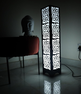 METSY Designer Laser Cut Floor Lamp Metal Floor Lamps for Living Room Corner | Corner Floor Lamp | Column Floor Lamp | Floor Lamps for Home Decoration with Light led