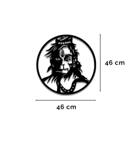 METSY Lord Hanuman Metal Wall Decor for Temple, Pooja Room, Living Room &amp; Office | Wall Sculptures | Wall Hanging Art | Modern Wall Decorative Art with LED light(46 * 46 Cm)