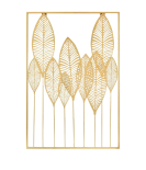 METSY Metal Leaf Long Panel Wall Decor Art Golden in Rectangular Shape for Home & Office/Bedroom/Office/Hallways etc | Metal Wall Art | Wall Decor Items(110x75)
