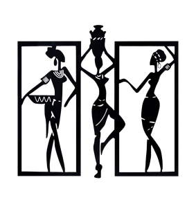 METSY Stylish Metal Tribal Women WallArt Black for Home | Bedroom | Office | Hallways etc | Metal Wall Art | Wall Decor Items for decoration | Classic Wall Art (Style_01)
