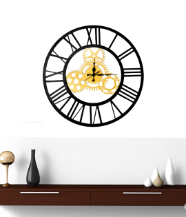 METSY Metal Wall Clock for Living Room Stylish Latest Modern Unique Analog Wall Clock for Drawing Room, Bedroom, Hall, Kitchen Modern Wall Watch for Office Room Décor (51 cm)
