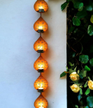 METSY Stylish Metal Cutting Edge Candle Light Holder Leaf in Rectangular Shape | Metal Art | Home Decor Items (Golden Triangular) (Golden Liner)