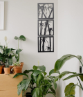 METSYSet of 3 Bamboo Tree Metal Wall Hangings(12x12 inches) each &amp; Precise Laser Cut (1.2mm)&amp; Black Powder Coated