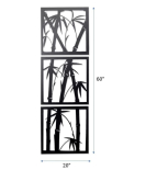 METSYSet of 3 Bamboo Tree Metal Wall Hangings(12x12 inches) each & Precise Laser Cut (1.2mm)& Black Powder Coated