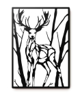 METSY Forest Deer Metal Laser Cut Wall Hanging with LED Lighting | Exquisite Wildlife Art for Your Home | 645 x 450mm