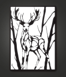 METSY Forest Deer Metal Laser Cut Wall Hanging with LED Lighting | Exquisite Wildlife Art for Your Home | 645 x 450mm