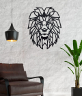 METSY Wall Decor Graphical Lion Face Art | Metal Wall Art | Wall Hangings for Home Decoration | (48x38cm) Crafted with Laser Cutting, Black Powder Coated For Living room, Bedroom, Hallways