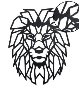 METSY Wall Decor Graphical Lion Face Art | Metal Wall Art | Wall Hangings for Home Decoration | (48x38cm) Crafted with Laser Cutting, Black Powder Coated For Living room, Bedroom, Hallways