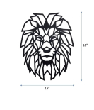 METSY Wall Decor Graphical Lion Face Art | Metal Wall Art | Wall Hangings for Home Decoration | (48x38cm) Crafted with Laser Cutting, Black Powder Coated For Living room, Bedroom, Hallways