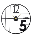 METSY Metal Wall Clock for Home Stylish Latest | Wall Clock for Home | Living Room | Bedroom | Office | Size - 24 inch X 24 inch | Color - Black