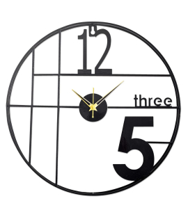 METSY Metal Wall Clock for Home Stylish Latest | Wall Clock for Home | Living Room | Bedroom | Office | Size - 24 inch X 24 inch | Color - Black