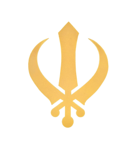 METSY Metal Golden Sikh Religious Symbol Khanda 3D Acrylic(31cmx24cm) Wall Hanging Decor Items For Room/Living Room/Bedroom/Office/Home | Metal Wall Art | Wall Decor Items