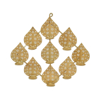 METSY Stylish Metal Cutting Edge Candle Light Holder Leaf in Rectangular Shape | Metal Art | Home Decor Items (Golden Triangular) (Golden Square)