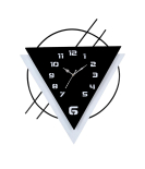 METSY Metal Laser Cut Numerical Analogue Triangle Wall Clock, Wall Decor Watch for Home Office Decor and Gifts | Wall Clock for Home Hall Living Bedroom | Decorative Wall (Black Roman).