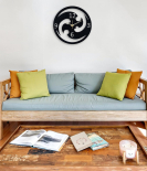 METSY Metal Laser Cut Numerical Analogue Art Wall Hanging Clock Black & White for Home and Office | Decor Items (Analogue Wheel Art Round Wall Clock)