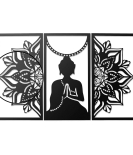 METSY Home Decor Buddha Mandala Metal Wall Art Exquisite Wall Hanging for Tranquil Home Ambiance | Wall Decor Perfect for Living Room, Bedroom, Meditation Space | Size - 102x64 cm
