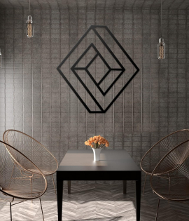 METSYHome Decor Geometric Diamond Shape Metal Art,(84x48 cm),Made of Metal, Crafted with Laser Cutting, Black Powder Coated, For Living room, Kid's Room, Bedroom, Hallway