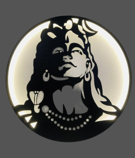 METSY Metal Shankar Ji Wall Decor Art | Stylish Wall Decorative Items for Living room, Bed Roon Dining room &amp; Office | Wall Sculptures | Modern Wall Decorative Art &amp; Accessories | (46Cm * 46Cm)