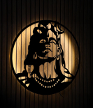 METSY Metal Shankar Ji Wall Decor Art with LED light|Stylish Wall Decorative Items for Living room, Bed Roon Dining room & Office | Wall Sculptures | Modern Wall Decorative Art (46Cm * 46Cm)