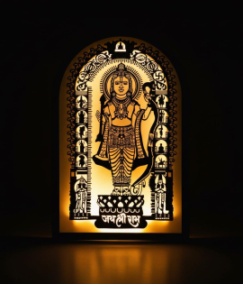 METSY Lord Ram Backlit Wall Art with LED Lights | LASER ART Wall Decor Backlit | Spiritual Wall Sculpture for Home Décor, Living Room, Meditation &amp; Temple(138x89) cm