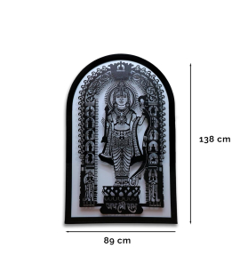 METSY Lord Ram Backlit Wall Art with LED Lights | LASER ART Wall Decor Backlit | Spiritual Wall Sculpture for Home Décor, Living Room, Meditation &amp; Temple(138x89) cm