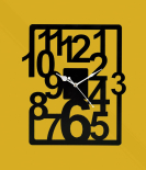 METSY Metal Laser Cut Numerical Analogue Art Wall Clock Black & White for Home and Office | Metal Wall Art | Decor Items (Square)