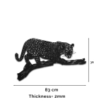 METSY Home Decor Wall Stickers Cheetah Leopard Metal Wall Art | Tiger Shaped Wall Decoration 3D Wall Sculpture for Bedroom black golden with LED (34 cm X 80 cm, Black, golden)