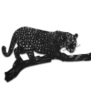 METSY Home Decor Wall Stickers Cheetah Leopard Metal Wall Art | Tiger Shaped Wall Decoration 3D Wall Sculpture for Bedroom black golden with LED (34 cm X 80 cm, Black, golden)
