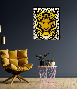 Metsy Metal Tiger Face Wall Hanging | Exquisite Handcrafted Home Decor for a Unique Touch | Durable and Stylish Tiger Wall Art Perfect for Living Room, Bedroom, or Office