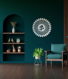 METSY Metal Wall Om Design Wall Hanging Mandala Art, Om Showpiece For Home Entrance, Om Design Wooden Religious Wall Hanging for wall Decoration