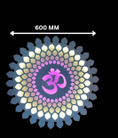 METSY Metal Wall Om Design Wall Hanging Mandala Art, Om Showpiece For Home Entrance, Om Design Wooden Religious Wall Hanging for wall Decoration