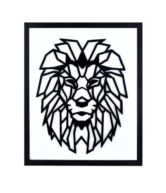 METSY Stunning Wall Decor, Graphical Lion Face Art Black - Perfect for Living Room, Kid's Room, Bedroom, Hallway | Metal Wall Art | Wall Decor Items With Attractive Looks