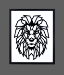 METSY Stunning Wall Decor, Graphical Lion Face Art Black - Perfect for Living Room, Kid's Room, Bedroom, Hallway | Metal Wall Art | Wall Decor Items With Attractive Looks
