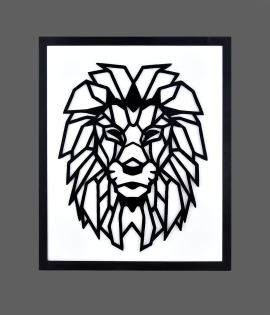 METSY Stunning Wall Decor, Graphical Lion Face Art Black - Perfect for Living Room, Kid's Room, Bedroom, Hallway | Metal Wall Art | Wall Decor Items With Attractive Looks