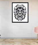 METSY Stunning Wall Decor, Graphical Lion Face Art Black - Perfect for Living Room, Kid's Room, Bedroom, Hallway | Metal Wall Art | Wall Decor Items With Attractive Looks